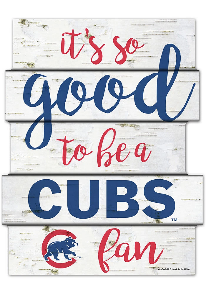 Chicago Cubs birch Sign - Blue