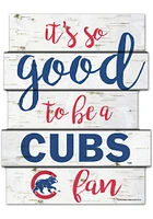 Chicago Cubs birch Sign - Blue