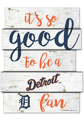 Detroit Tigers birch Sign - Navy Blue