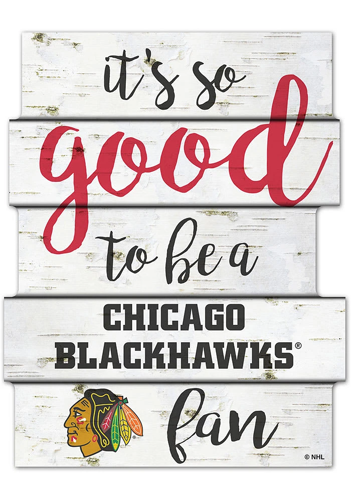 Chicago Blackhawks birch Sign - Red
