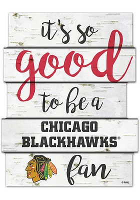 Chicago Blackhawks birch Sign - Red