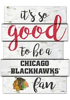 Chicago Blackhawks birch Sign - Red