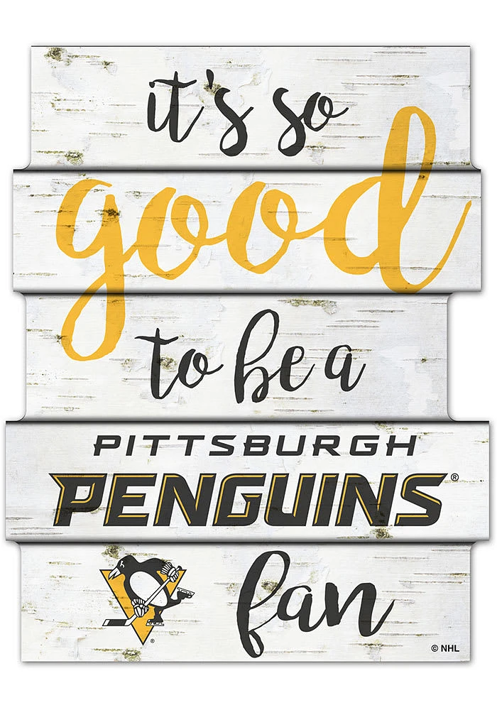 Pittsburgh Penguins birch Sign - Yellow