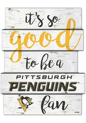 Pittsburgh Penguins birch Sign - Yellow