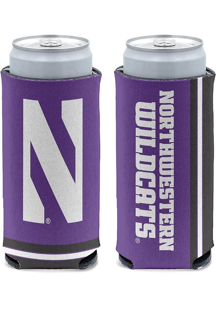 Northwestern Wildcats Striped Primary Logo Slim Coolie