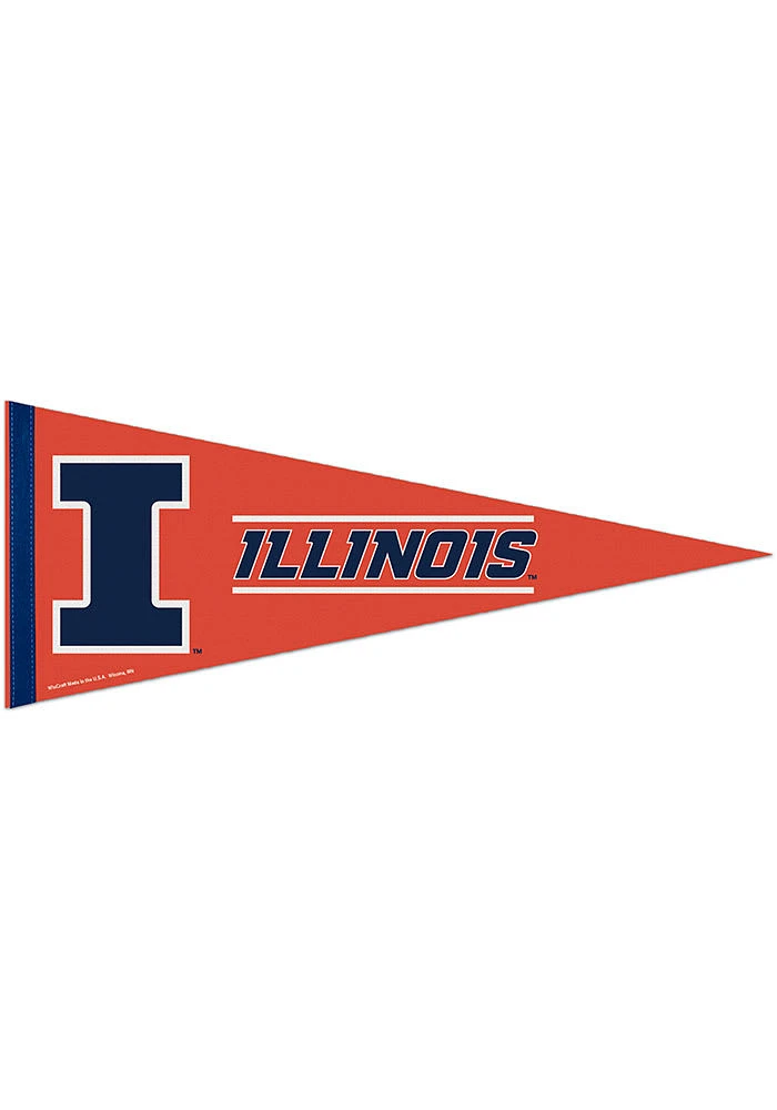 Illinois Fighting Illini 12X30 Premium Pennant - Orange
