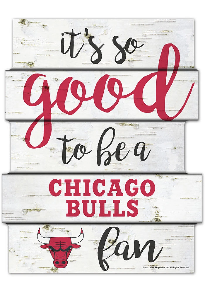 Chicago Bulls birch Sign - Red