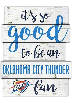 Oklahoma City Thunder birch Sign - Blue