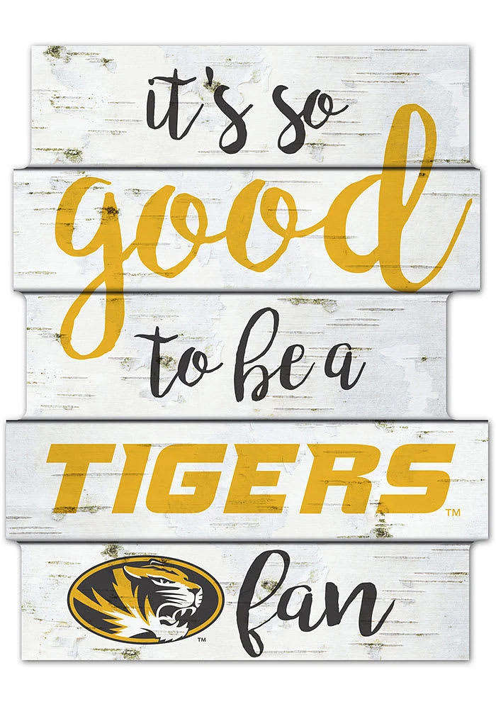 Missouri Tigers birch Sign - Yellow