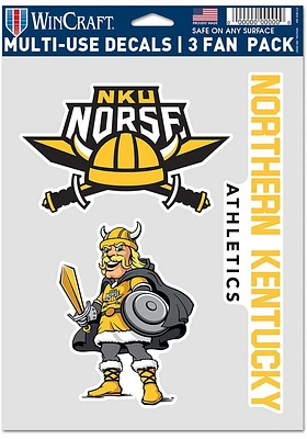 Northern Kentucky Norse 3pk Auto Decal - Yellow