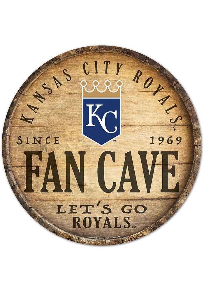 Kansas City Royals round fan cave Sign - Blue