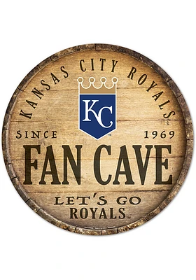 Kansas City Royals round fan cave Sign - Blue