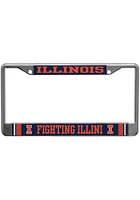 Illinois Fighting Illini Printed Metallic License Plate Frame - Orange