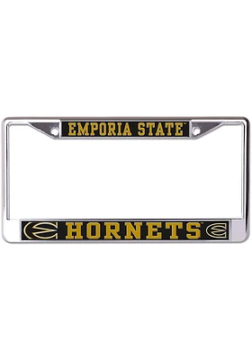 Emporia State Hornets Printed Metallic License Plate Frame - Black