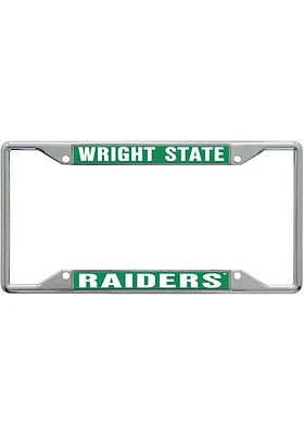Wright State Raiders Printed Metallic License Plate Frame - Green