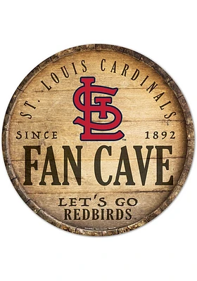 St Louis Cardinals round fan cave Sign - Red