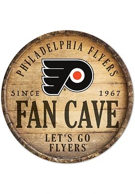 Philadelphia Flyers round fan cave Sign - Orange