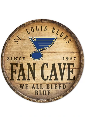 St Louis Blues round fan cave Sign - Blue