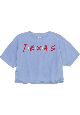 Rally Texas Womens Light Blue Dots Short Sleeve T-Shirt