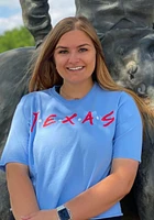 Rally Texas Womens Light Blue Dots Short Sleeve T-Shirt