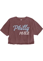 Philadelphia Womens Maroon Roller Rink Short Sleeve T-Shirt