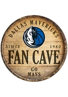 Dallas Mavericks round fan cave Sign - Blue