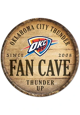 Oklahoma City Thunder round fan cave Sign - Blue