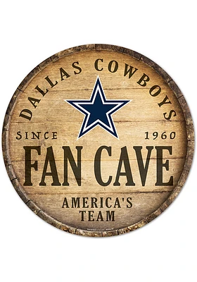 Dallas Cowboys round fan cave Sign - Navy Blue