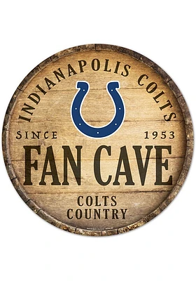 Indianapolis Colts round fan cave Sign - Navy Blue