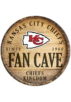 Kansas City Chiefs round fan cave Sign - Red