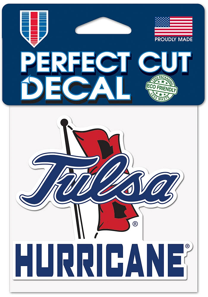 Tulsa Golden Hurricane 4x4 inch Auto Decal - Blue