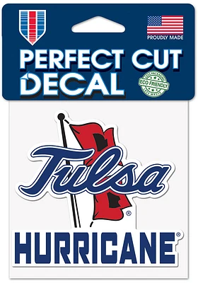 Tulsa Golden Hurricane 4x4 inch Auto Decal - Blue