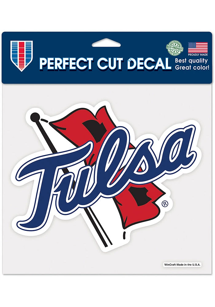 Tulsa Golden Hurricane 8x8 inch Auto Decal - Blue
