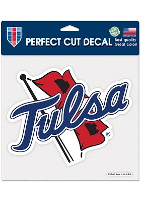 Tulsa Golden Hurricane 8x8 inch Auto Decal - Blue