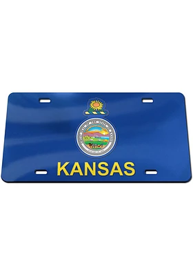 Kansas Team Color Acrylic Car Accessory License Plate
