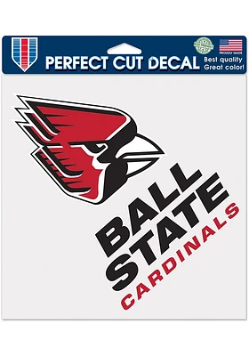 Ball State Cardinals 8x8 Color Auto Decal - Red