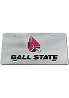 Ball State Cardinals Silver Team Logo Silver Car Accessory License Plate