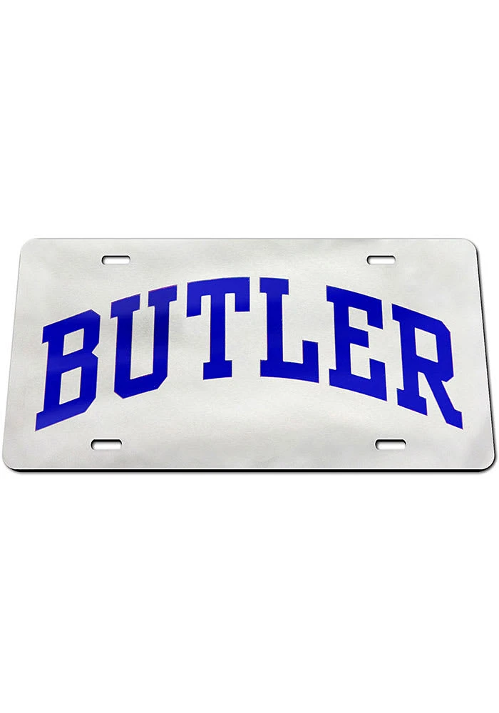 Butler Bulldogs Silver Team Logo Silver Car Accessory License Plate