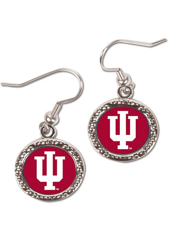 Indiana Hoosiers Hammered Dangler Womens Earrings