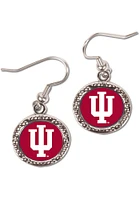 Indiana Hoosiers Hammered Dangler Womens Earrings