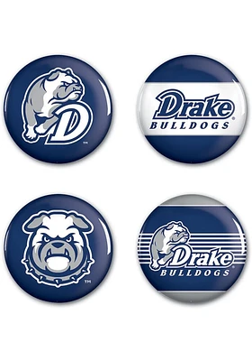 Drake Bulldogs 4 Pack Button - Blue