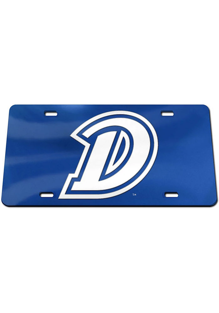 Drake Bulldogs Blue Inlaid Car Accessory License Plate