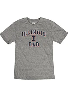 Illinois Fighting Illini Grey Dad Number One Short Sleeve Fashion T Shirt