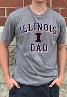 Illinois Fighting Illini Grey Dad Number One Short Sleeve Fashion T Shirt