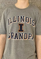 Illinois Fighting Illini Grey Grandpa Number One Short Sleeve Fashion T Shirt