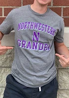 Northwestern Wildcats Grey Grandpa Number One Short Sleeve Fashion T Shirt