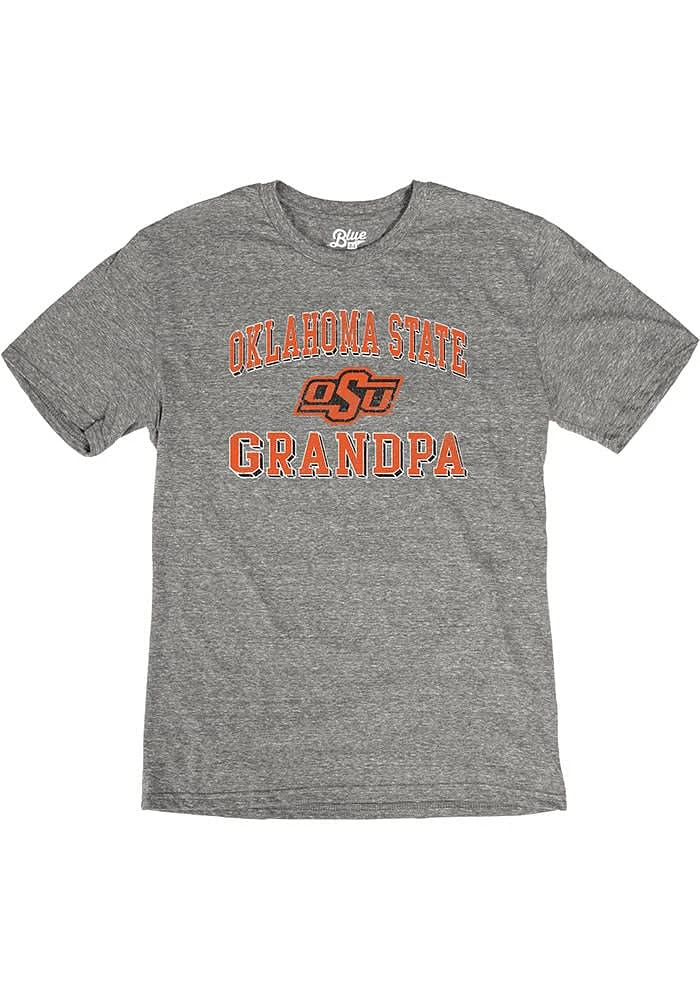 Oklahoma State Cowboys Grey Grandpa Number One Short Sleeve Fashion T Shirt