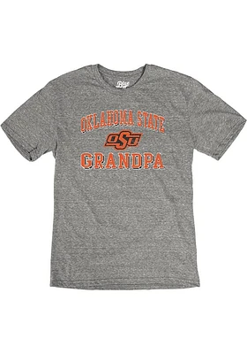 Oklahoma State Cowboys Grey Grandpa Number One Short Sleeve Fashion T Shirt