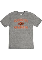 Oklahoma State Cowboys Grey Grandpa Number One Short Sleeve Fashion T Shirt