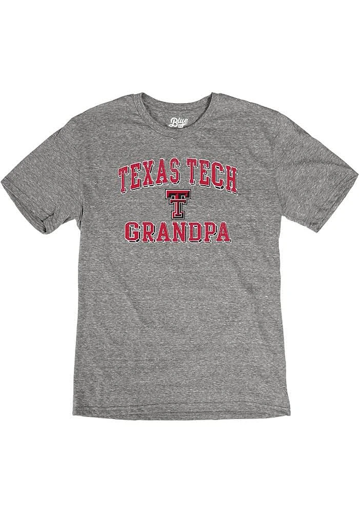 Texas Tech Red Raiders Grey Grandpa Number One Short Sleeve Fashion T Shirt